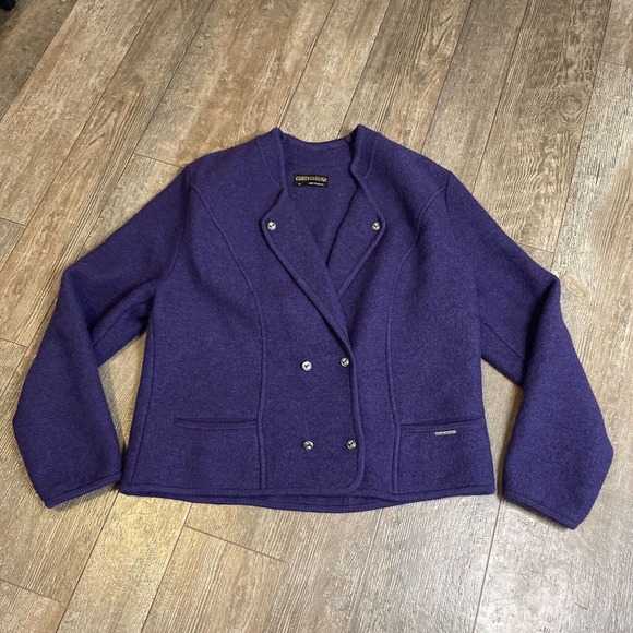 Geiger Boiled Wool Bavarian Coat Made in Austria Cardigan Jacket Size 42 - Picture 2 of 7